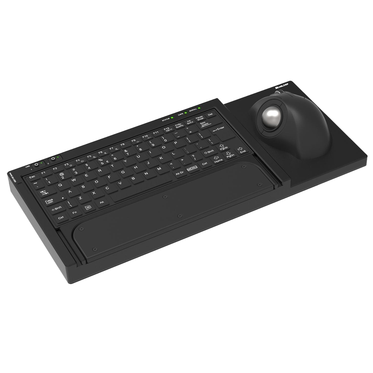 MilDef KBD1100 Series rugged military keyboard with integrated trackball