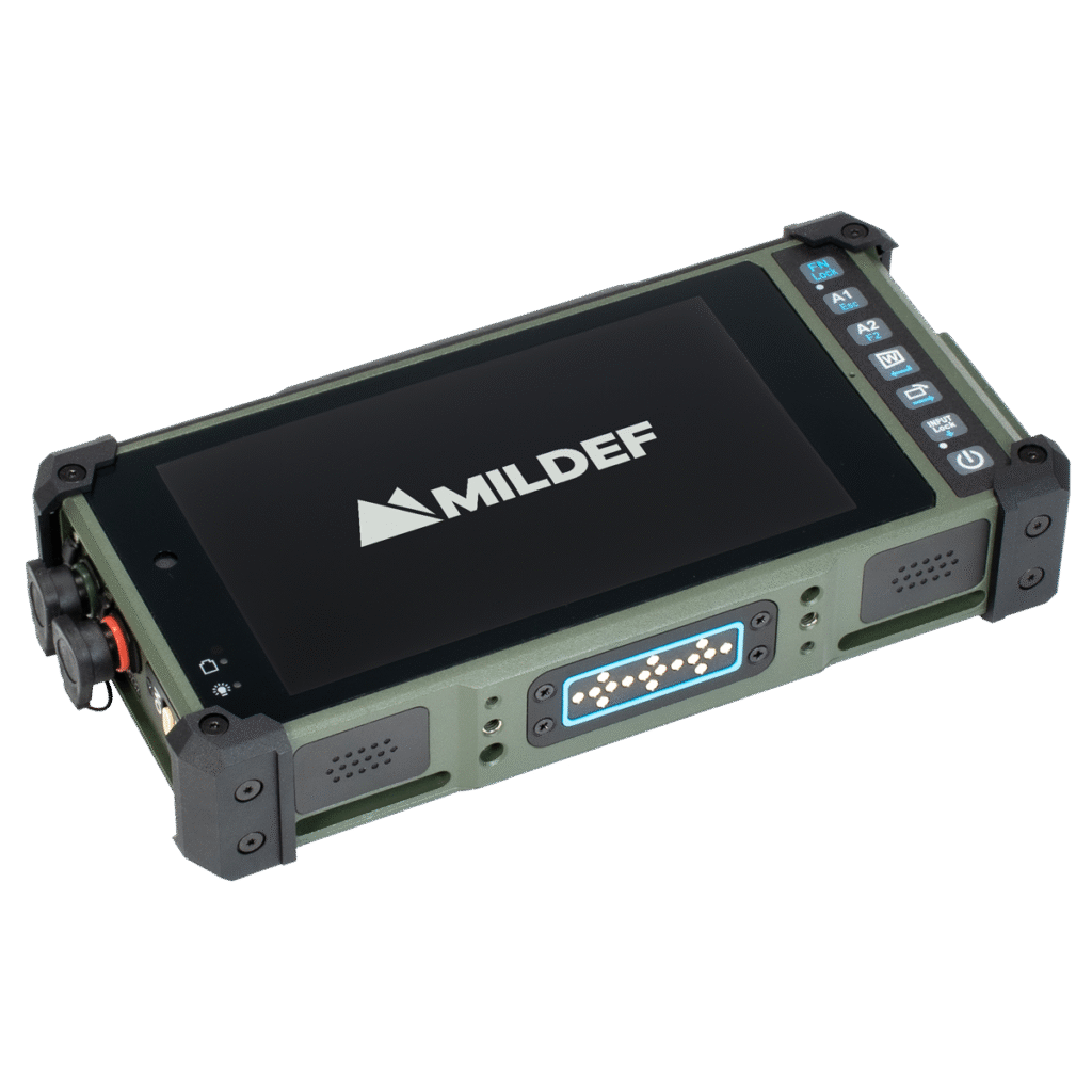 MilDef DH8 fully rugged Windows handheld with 5.7 inch display and hot-swappable batteries