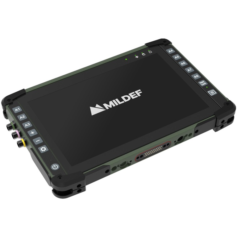 MilDef DS16P ultra-rugged Windows tablet with high-brightness display