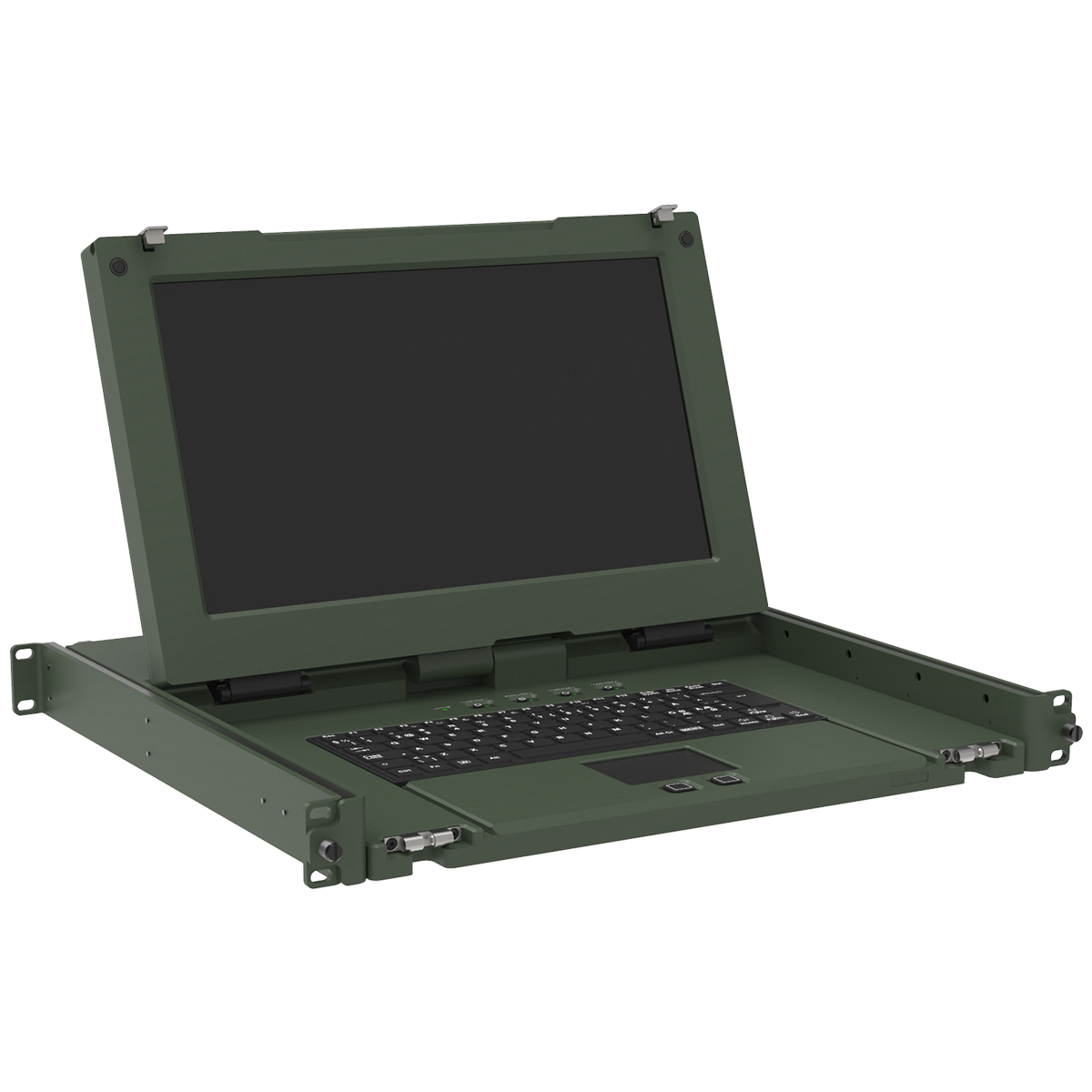 CDS1100 Series rugged 19 inch KVM console with integrated display, keyboard and touchpad