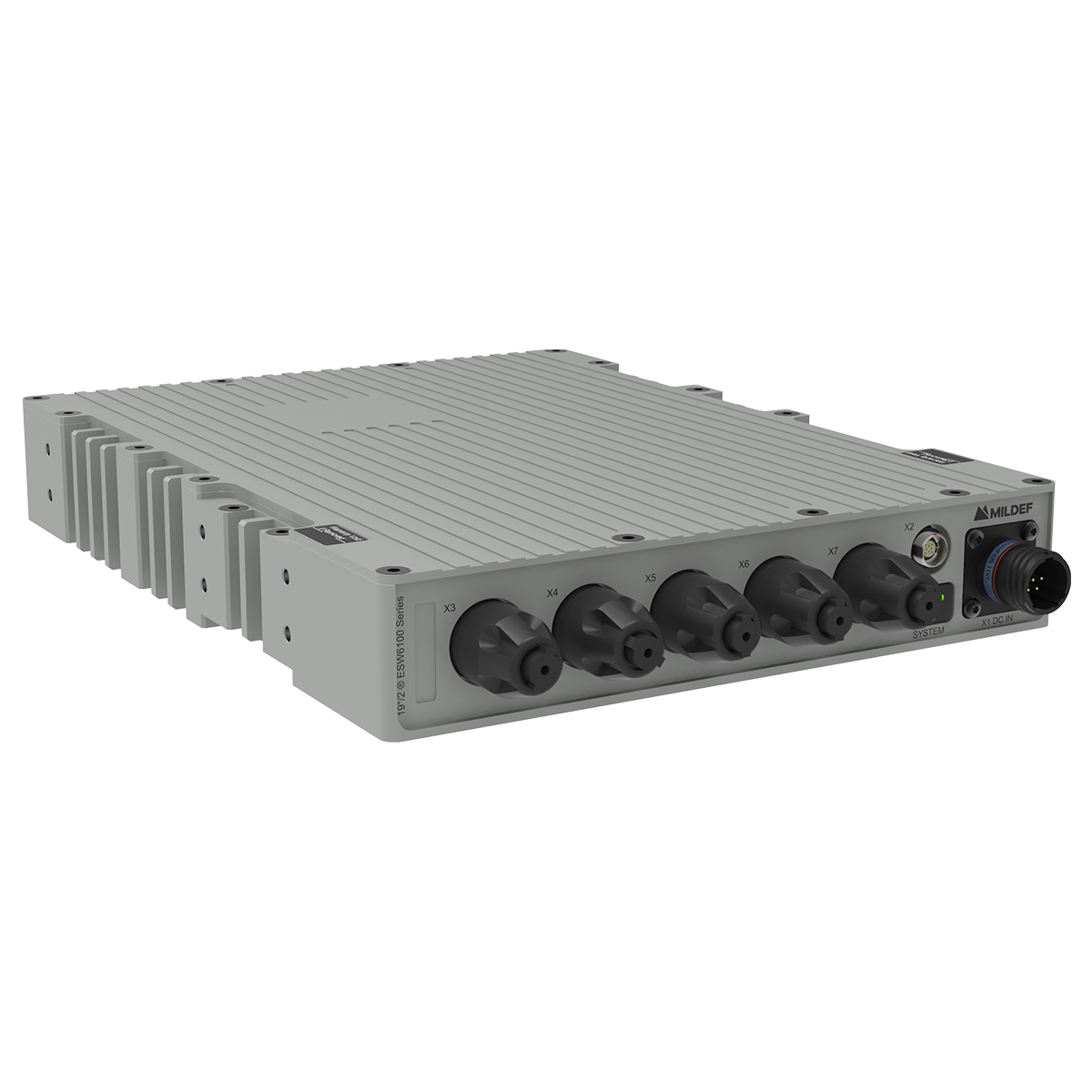 MilDef ESW6100 Series rugged 10G core switch in compact 19”/2® form factor