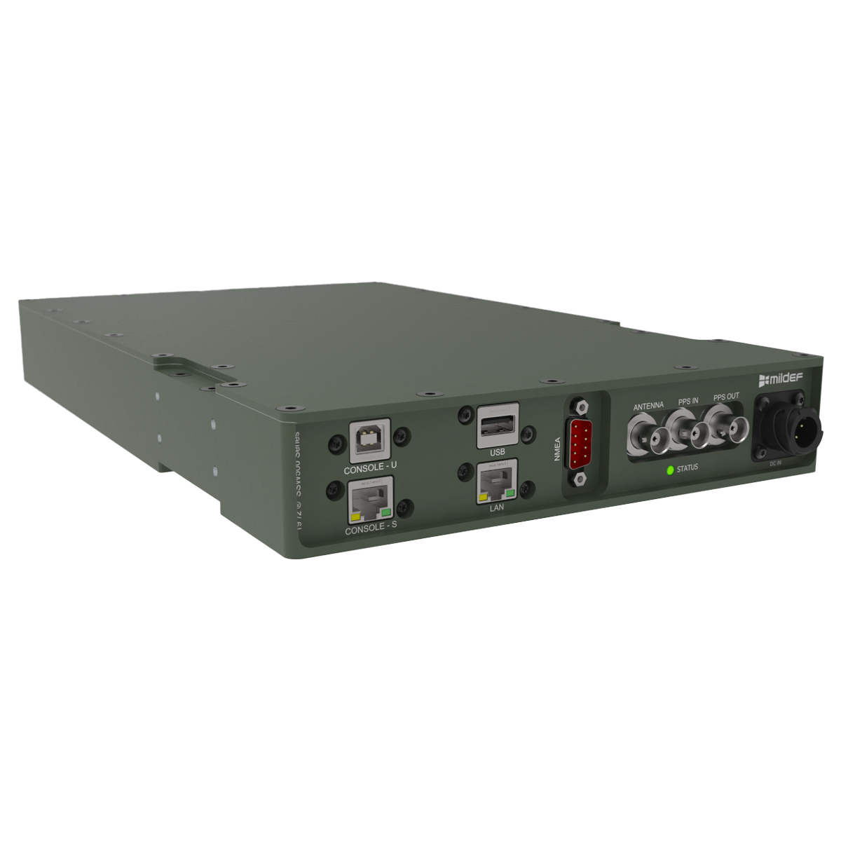 MilDef SSW500 Series rugged NTP time server in compact 19”/2® form factor