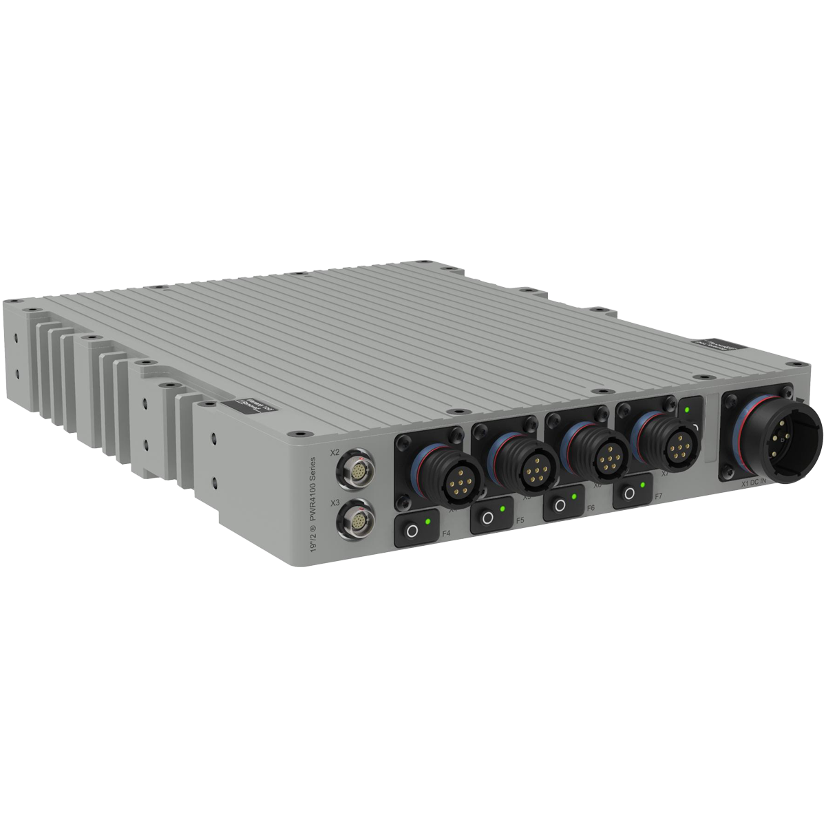 MilDef PWR4100 rugged 19 inch 2 power panel with DC power distribution and remote device management