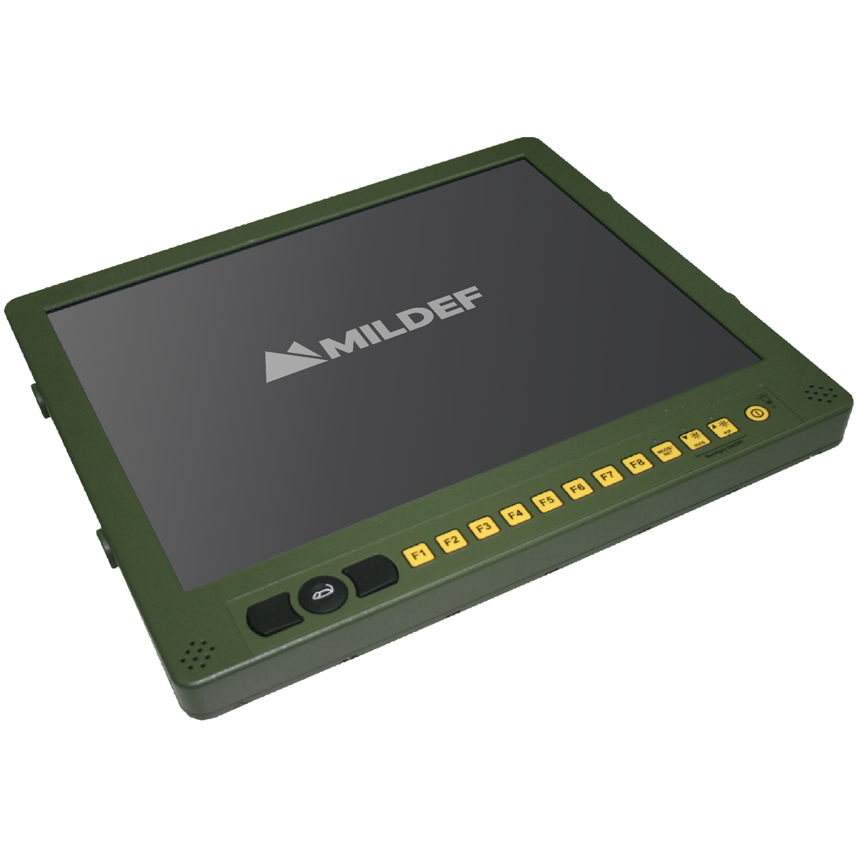 MilDef RD15C rugged 15.6 inch operator display with Full HD, resistive touch and function keys for tactical vehicles