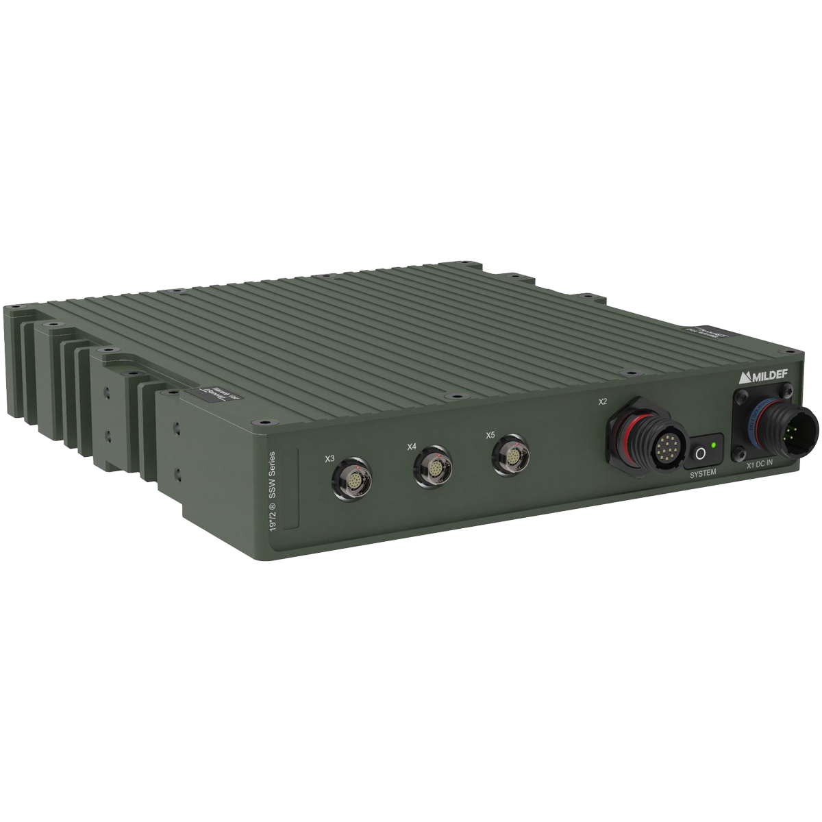 MilDef SSW6100 rugged serial port replicator with Ethernet and serial interfaces for tactical platform integration