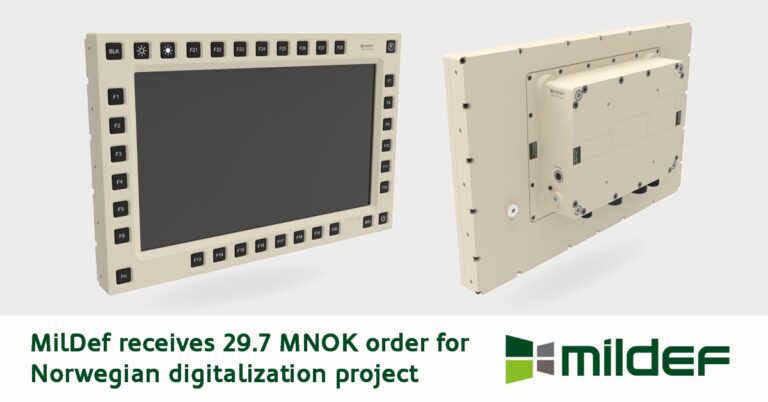 MilDef receives 29.7 MNOK order for Norwegian digitalization project
